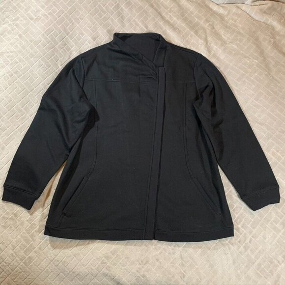 Chico's Tops - Chicos Weekends Womens XL Sweatshirt Black Full Zip Polyester Blend Lounge Relax